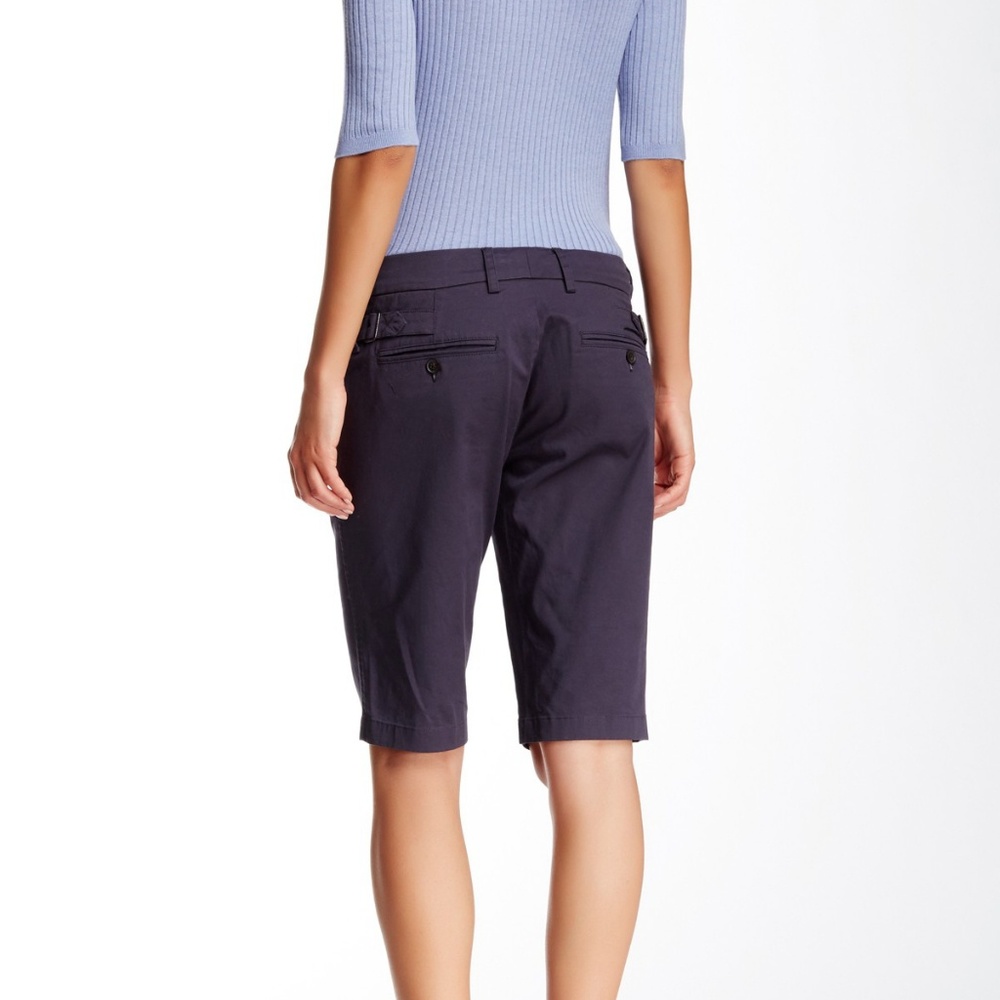 Vince side buckle 'navy-gray' Bermuda shorts